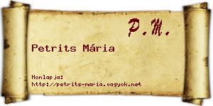 Petrits Mária névjegykártya