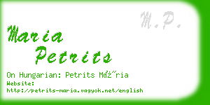 maria petrits business card